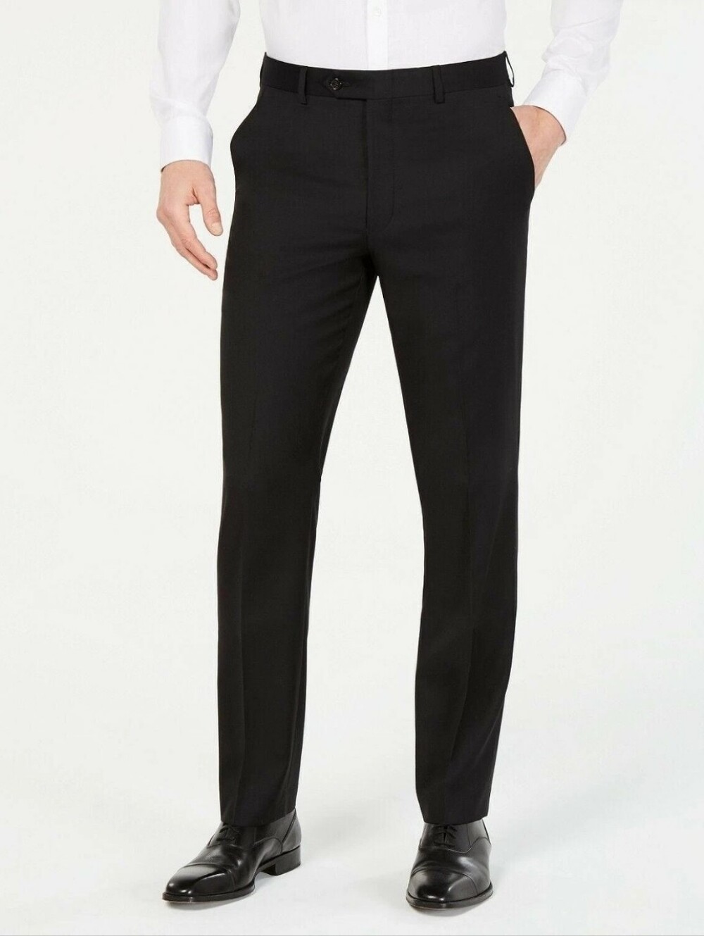 Lauren Ralph Lauren Classic-Fit Dress Pants 34x30 Black Wool Blend Ultra Flex